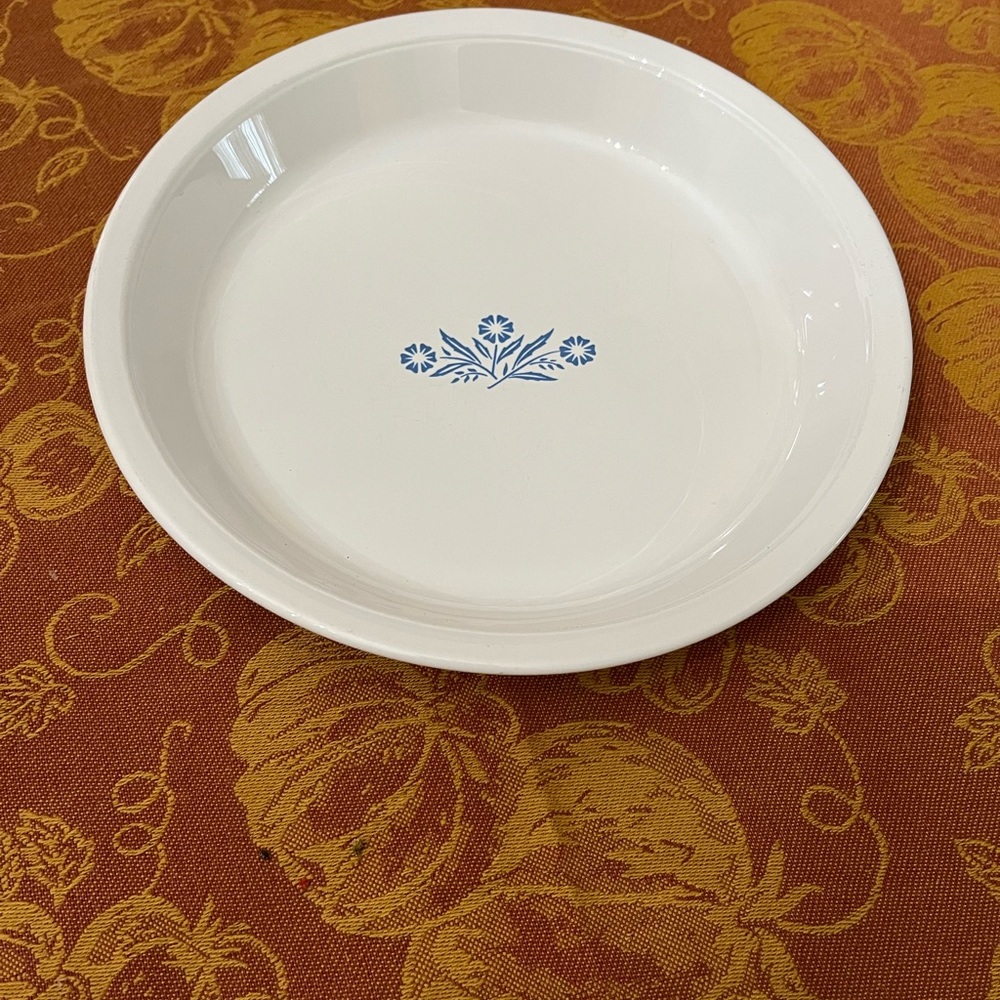 Vintage Corningware pie dish Cornflower pattern